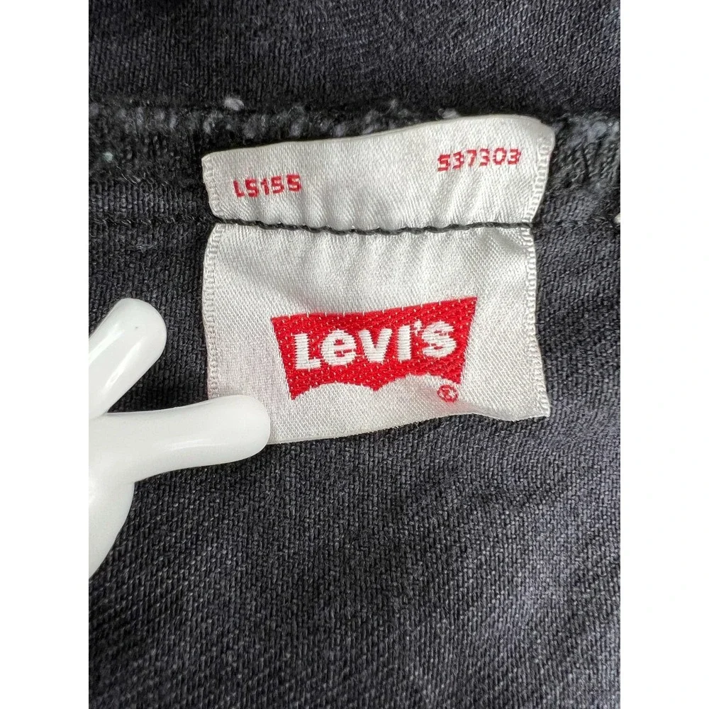 Levis 501 Jeans Mens 33x32 Black Regular Straight Denim Button Fly Charcoal Wash